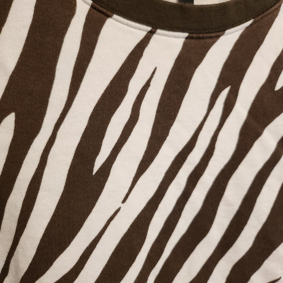 Talbots Sweaters Talbots Cotton Olive Green And White Zebra Print